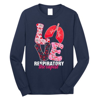 Lung Doctor ValentineS Day Love Heart Respiratory Therapist Long Sleeve Shirt