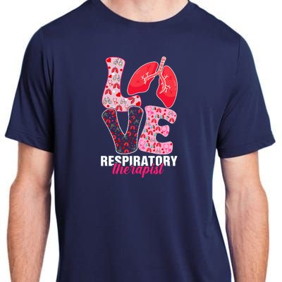 Lung Doctor ValentineS Day Love Heart Respiratory Therapist Adult ChromaSoft Performance T-Shirt