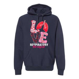 Lung Doctor ValentineS Day Love Heart Respiratory Therapist Premium Hoodie