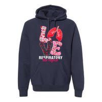 Lung Doctor ValentineS Day Love Heart Respiratory Therapist Premium Hoodie