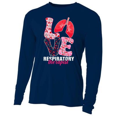 Lung Doctor ValentineS Day Love Heart Respiratory Therapist Cooling Performance Long Sleeve Crew