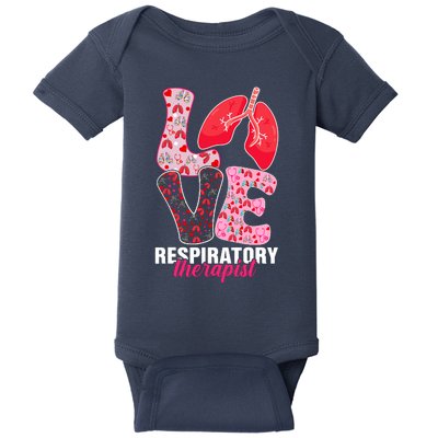 Lung Doctor ValentineS Day Love Heart Respiratory Therapist Baby Bodysuit