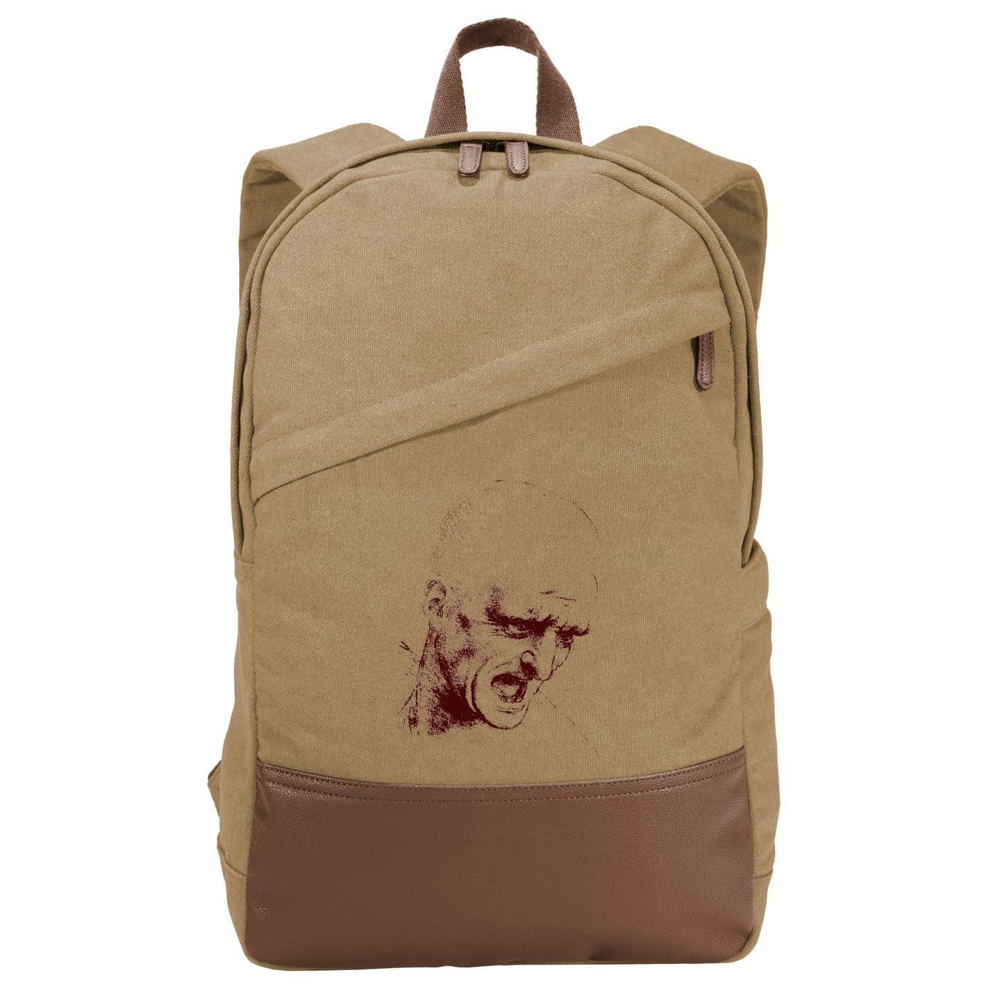 Leonardo Da Vinci Shouting Soldier Cotton Canvas Backpack