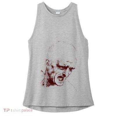 Leonardo Da Vinci Shouting Soldier Ladies PosiCharge Tri-Blend Wicking Tank