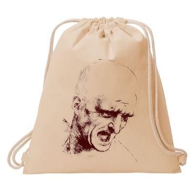 Leonardo Da Vinci Shouting Soldier Drawstring Bag