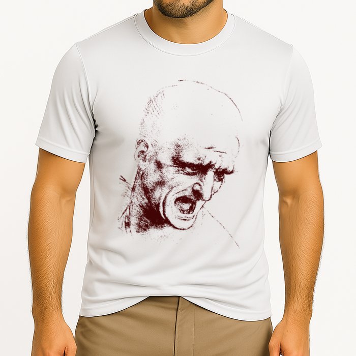 Leonardo Da Vinci Shouting Soldier Cooling Performance Crew T-Shirt