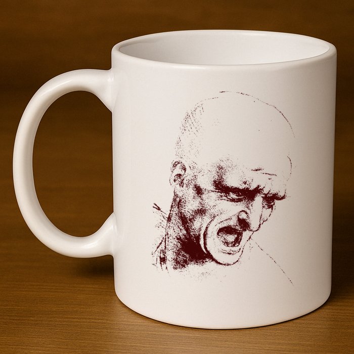 Leonardo Da Vinci Shouting Soldier 11oz C Handle Ceramic Mug