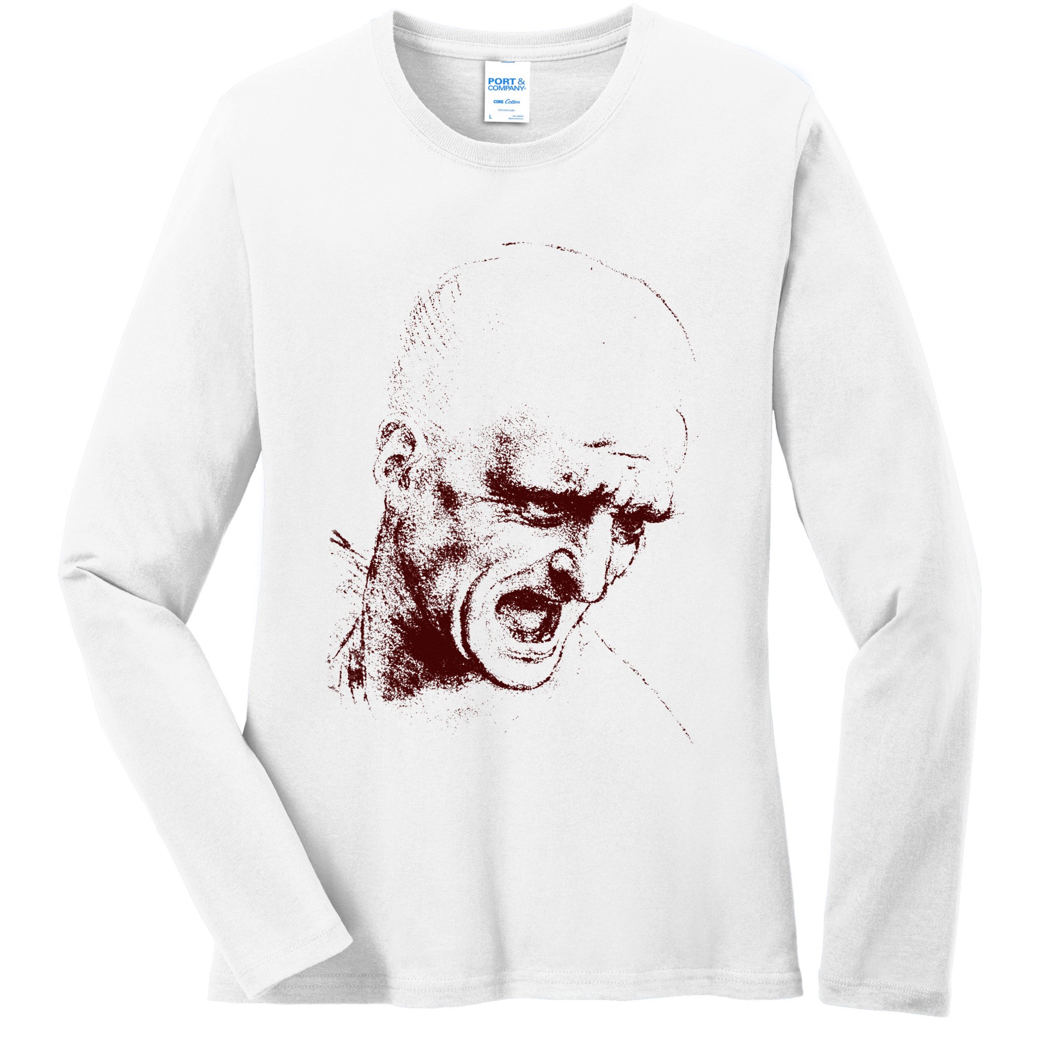 Leonardo Da Vinci Shouting Soldier Ladies Long Sleeve Shirt