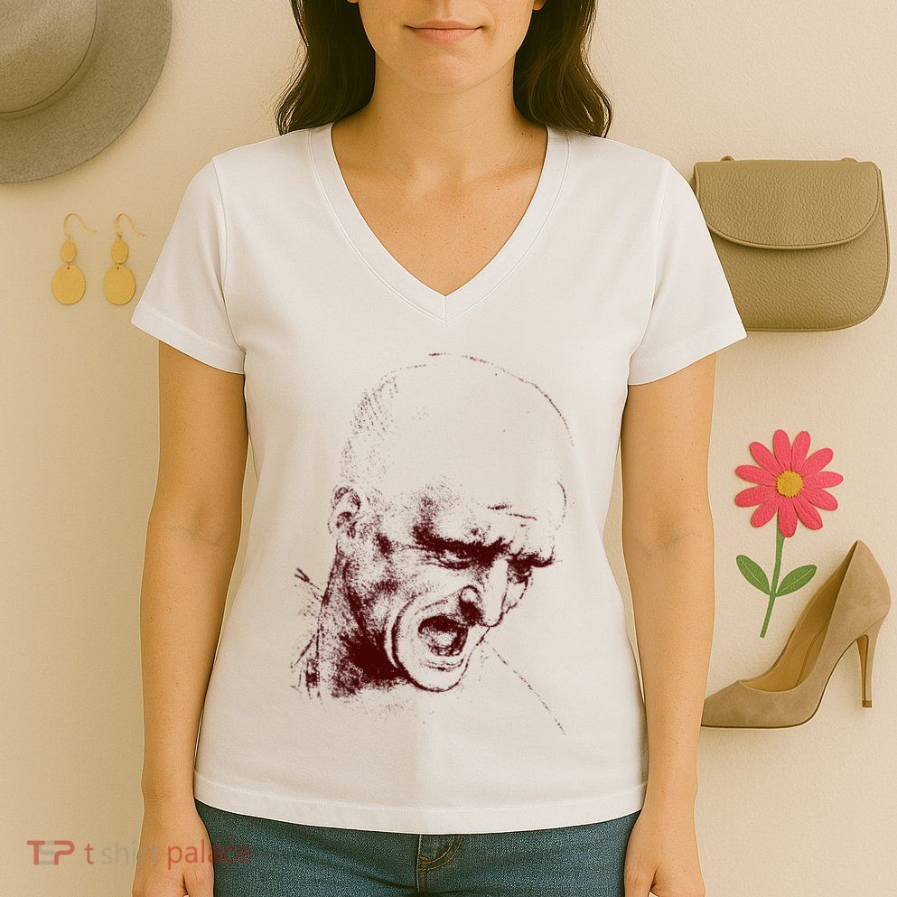 Leonardo Da Vinci Shouting Soldier Women's V-Neck T-Shirt