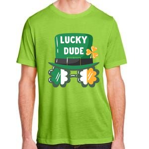 Lucky Dude With Shamrock Sunglasses Funny St Patrick's Day Cool Gift Adult ChromaSoft Performance T-Shirt