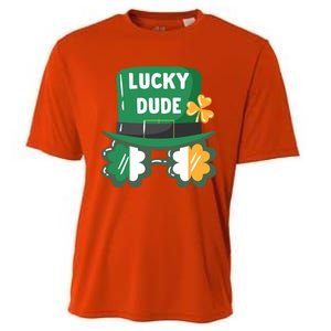 Lucky Dude With Shamrock Sunglasses Funny St Patrick's Day Cool Gift Cooling Performance Crew T-Shirt