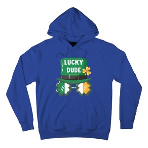 Lucky Dude With Shamrock Sunglasses Funny St Patrick's Day Cool Gift Hoodie