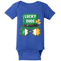 Lucky Dude With Shamrock Sunglasses Funny St Patrick's Day Cool Gift Baby Bodysuit