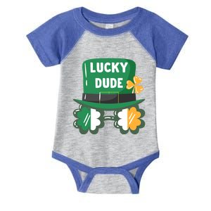 Lucky Dude With Shamrock Sunglasses Funny St Patrick's Day Cool Gift Infant Baby Jersey Bodysuit