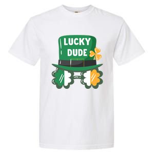 Lucky Dude With Shamrock Sunglasses Funny St Patrick's Day Cool Gift Garment-Dyed Heavyweight T-Shirt