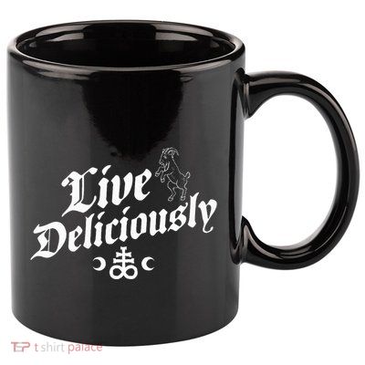 Live Deliciously Witchcraft Occult 11oz C Handle Ceramic Mug