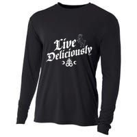 Live Deliciously Witchcraft Occult Cooling Performance Long Sleeve Crew