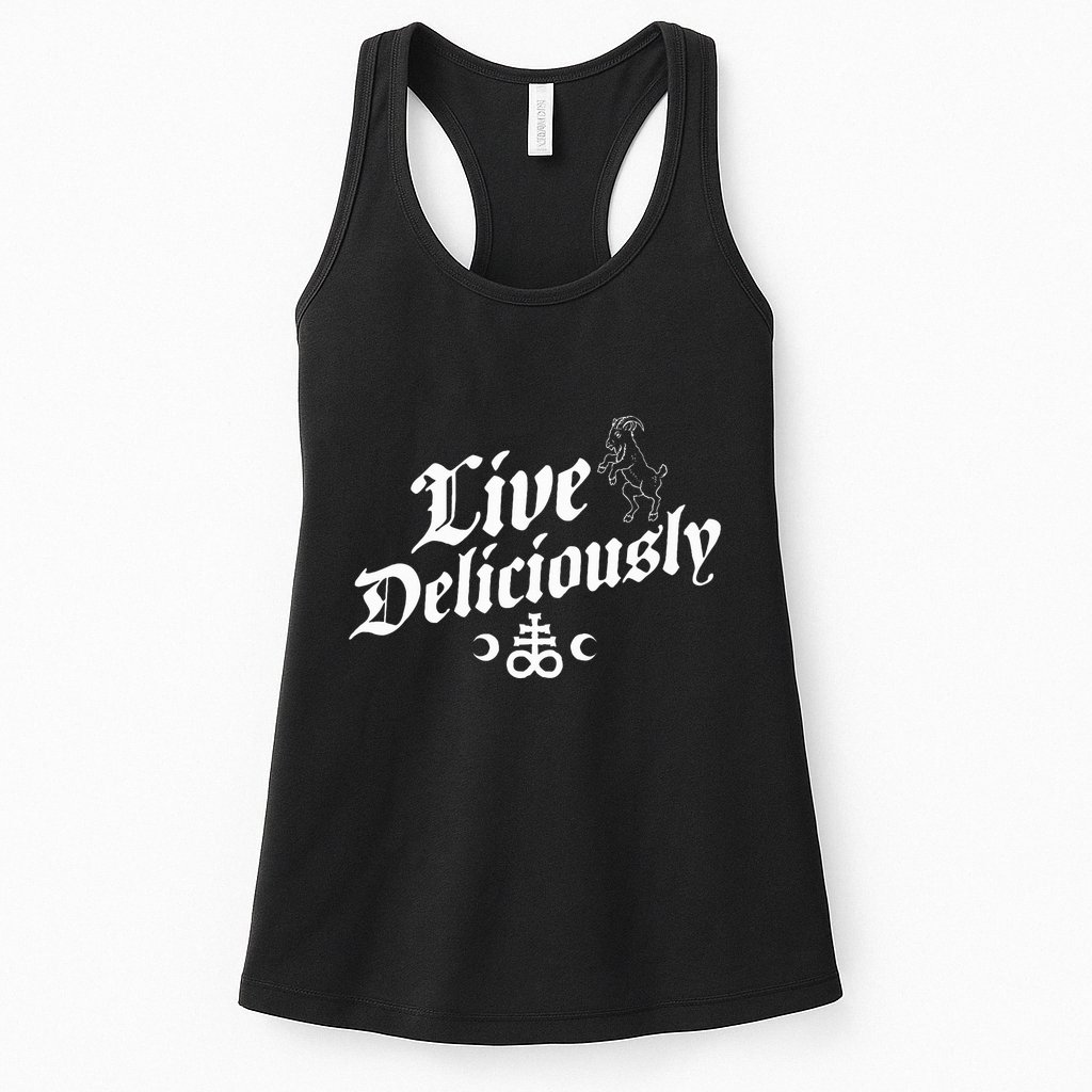 Live Deliciously Witchcraft Occult Womens Tank Top