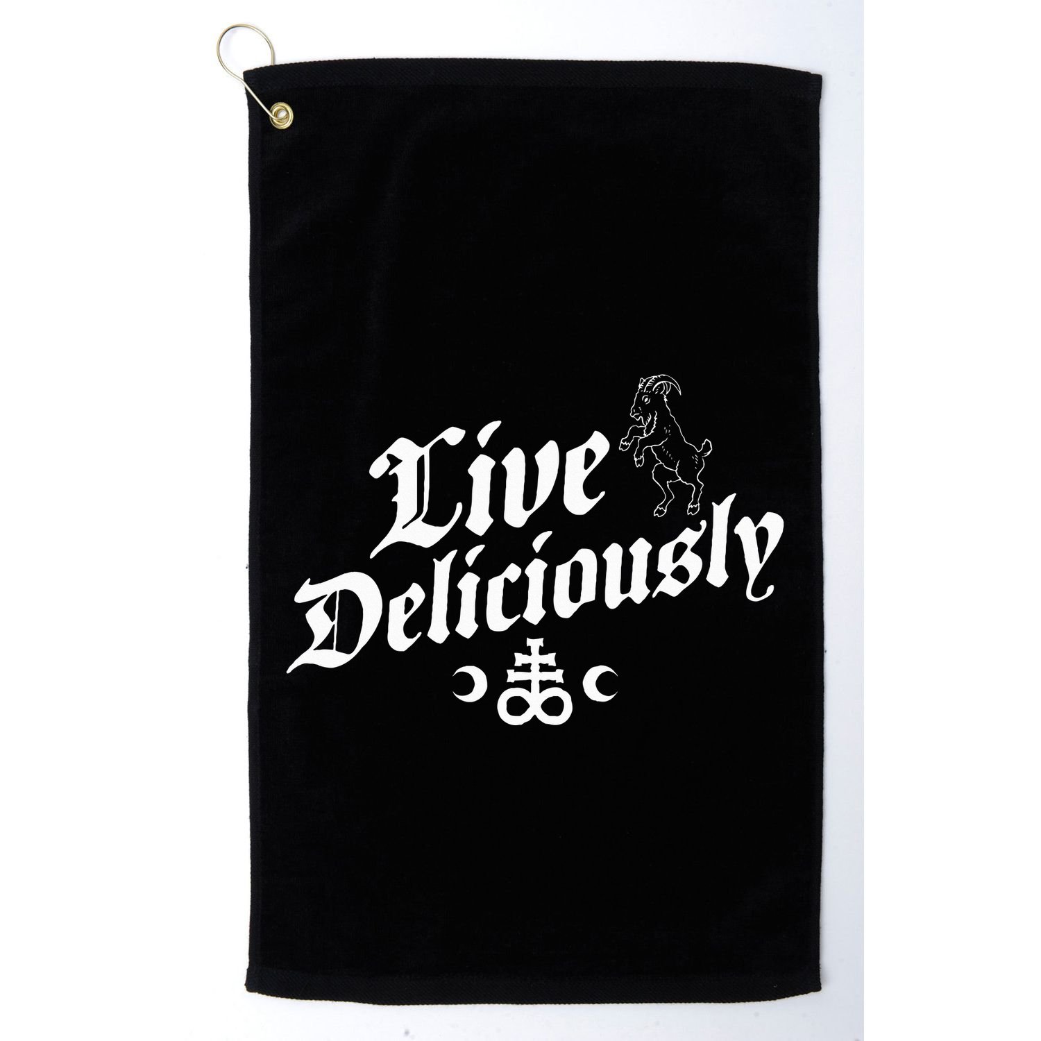Live Deliciously Witchcraft Occult Golf Towel
