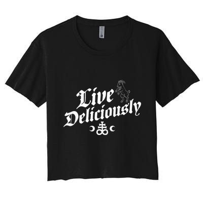 Live Deliciously Witchcraft Occult Crop Top