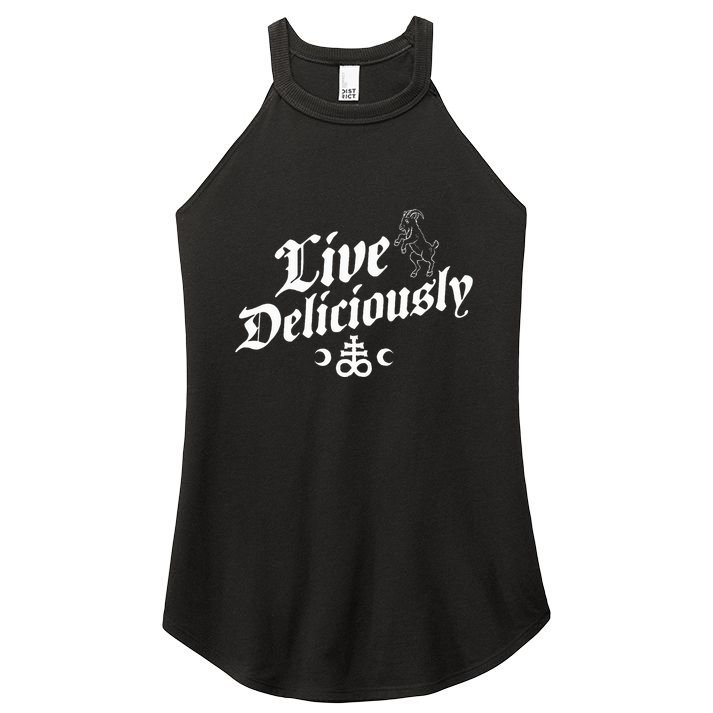 Live Deliciously Witchcraft Occult Women's Perfect Tri Rocker Tank