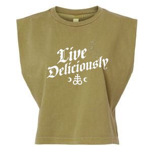 Live Deliciously Witchcraft Occult Garment-Dyed Women's Muscle Tee