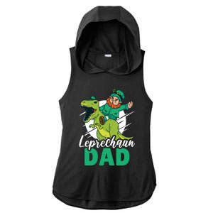 Leprechaun Dad With A Dinosaur Or Trex For St Patrick's Day Gift Ladies PosiCharge Tri-Blend Wicking Draft Hoodie Tank