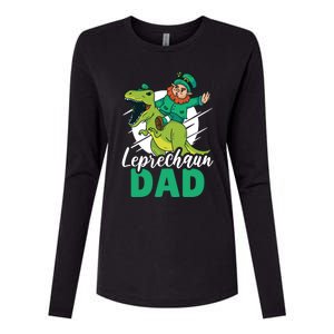 Leprechaun Dad With A Dinosaur Or Trex For St Patrick's Day Gift Womens Cotton Relaxed Long Sleeve T-Shirt