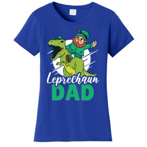 Leprechaun Dad With A Dinosaur Or Trex For St Patrick's Day Gift Women's T-Shirt