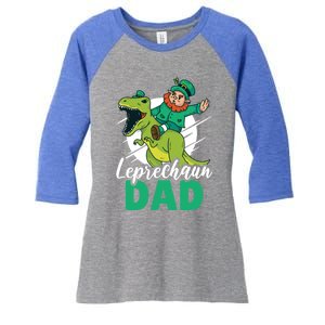 Leprechaun Dad With A Dinosaur Or Trex For St Patrick's Day Gift Women's Tri-Blend 3/4-Sleeve Raglan Shirt