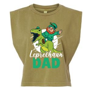 Leprechaun Dad With A Dinosaur Or Trex For St Patrick's Day Gift Garment-Dyed Women's Muscle Tee