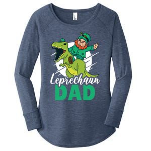 Leprechaun Dad With A Dinosaur Or Trex For St Patrick's Day Gift Women's Perfect Tri Tunic Long Sleeve Shirt