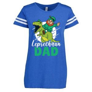 Leprechaun Dad With A Dinosaur Or Trex For St Patrick's Day Gift Enza Ladies Jersey Football T-Shirt