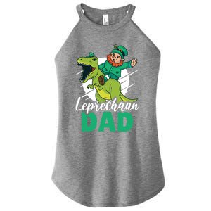 Leprechaun Dad With A Dinosaur Or Trex For St Patrick's Day Gift Women's Perfect Tri Rocker Tank