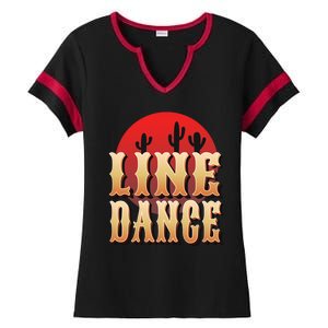 Line Dance Western Country Ladies Halftime Notch Neck Tee