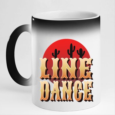 Line Dance Western Country 11oz Black Color Changing Mug