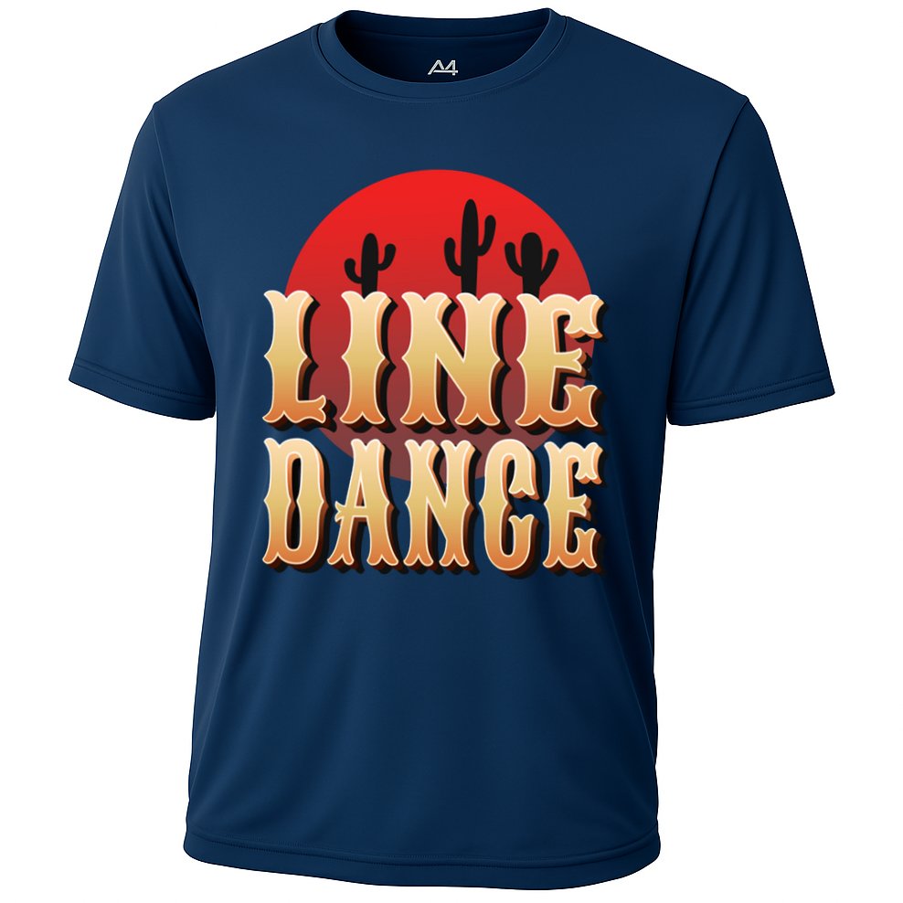 Line Dance Western Country Cooling Performance Crew T-Shirt