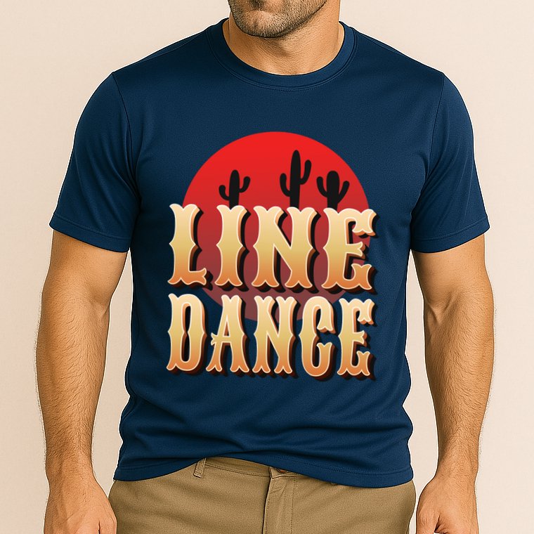 Line Dance Western Country Cooling Performance Crew T-Shirt