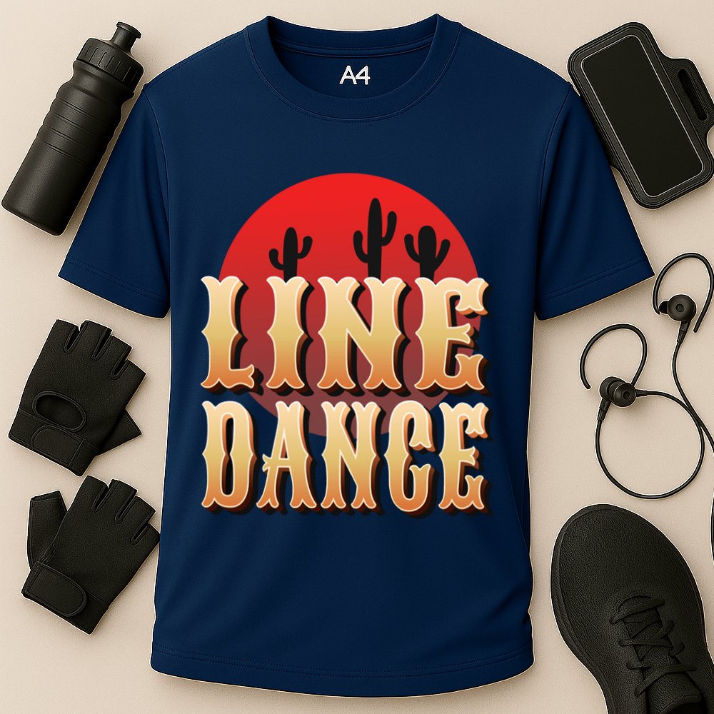 Line Dance Western Country Cooling Performance Crew T-Shirt