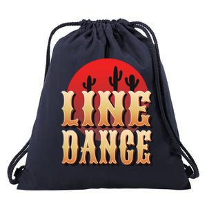 Line Dance Western Country Drawstring Bag