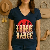 Line Dance Western Country Women's V-Neck T-Shirt