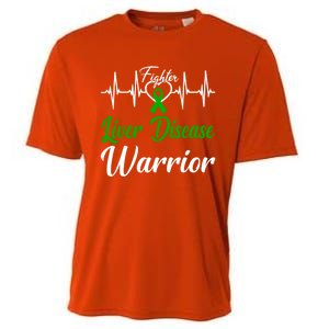 Liver Disease Warrior Heartbeat Fight Green Ribbon Love Gift Cooling Performance Crew T-Shirt