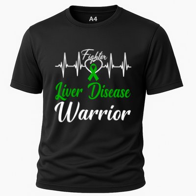 Liver Disease Warrior Heartbeat Fight Green Ribbon Love Gift Performance Shirt