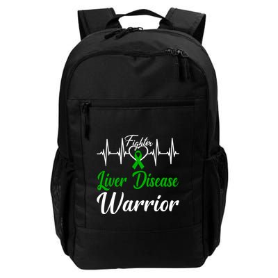 Liver Disease Warrior Heartbeat Fight Green Ribbon Love Gift Backpack