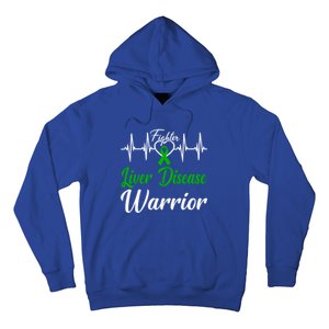 Liver Disease Warrior Heartbeat Fight Green Ribbon Love Gift Hoodie