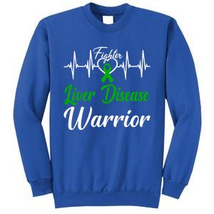 Liver Disease Warrior Heartbeat Fight Green Ribbon Love Gift Sweatshirt