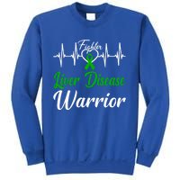 Liver Disease Warrior Heartbeat Fight Green Ribbon Love Gift Sweatshirt