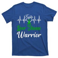 Liver Disease Warrior Heartbeat Fight Green Ribbon Love Gift T-Shirt