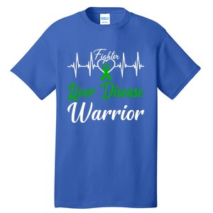 Liver Disease Warrior Heartbeat Fight Green Ribbon Love Gift Tall T-Shirt