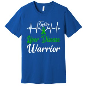 Liver Disease Warrior Heartbeat Fight Green Ribbon Love Gift Premium T-Shirt